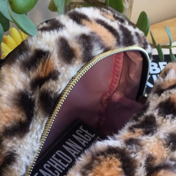 ‘Claire’s’ Faux Fur Leopard Mini Backpack w/Ears (#4) - Picture 5 of 8